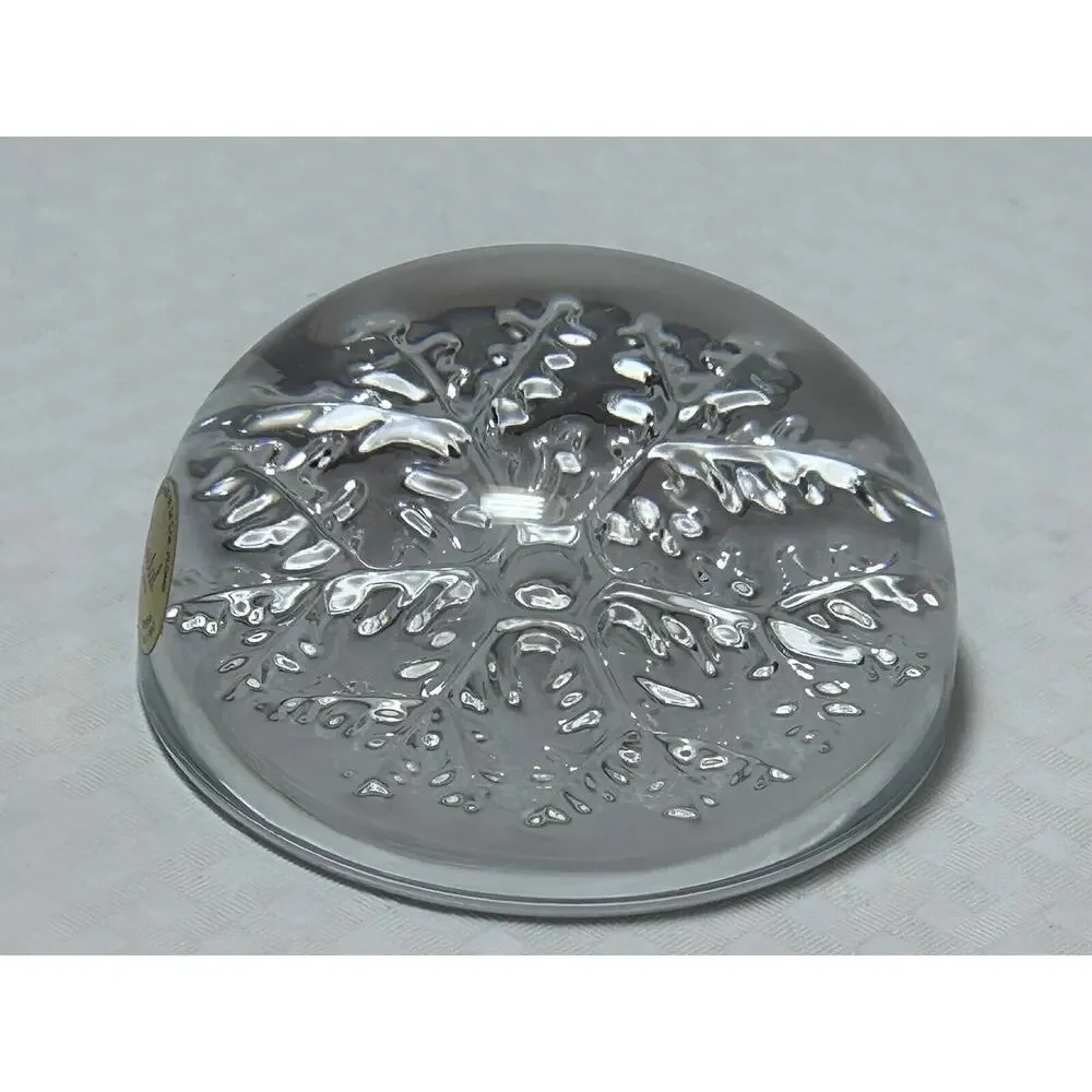LEAD CRYSTAL Echt Bleikristall 24% PBO Snowflake‎ Bubble Dome Paperweight